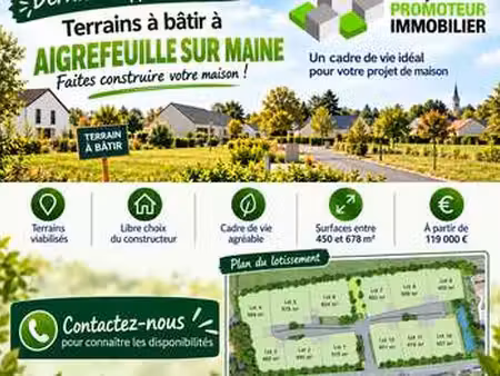 vente terrain à aigrefeuille-sur-maine (44140) : à vendre / aigrefeuille-sur-maine