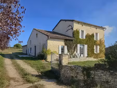 entre pellegrue et gensac – maison en pierre pleine de charme avec vue dégagée. piscine et