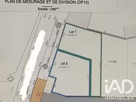 vente terrain 209 m²
