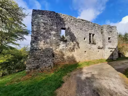 ruines d'un château du 13ème siècle au cœur d'une bastide