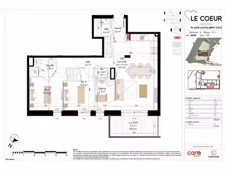 à vendre : appartement 3 pièces et un balcon vue montagne à la plagne tarentaise