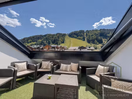 morzine hyper-centre grand appartement 3 chambres avec deux terrasses et vue sur le...