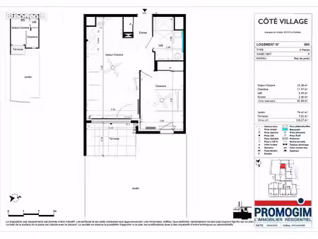 appartement 2 pièces 43 m²