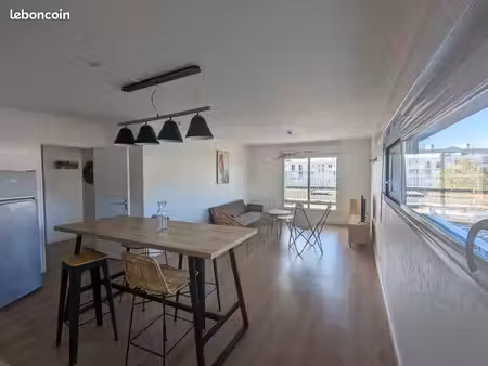 t3 meublé 67 m² – terrasse – parking – tram – dispo 19/11