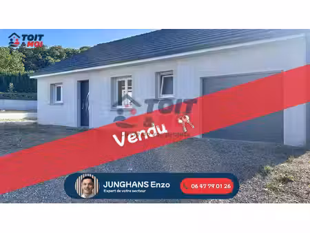 maison de plain-pied 3 chambres terrain 617 m2 garage
