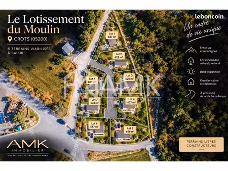 terrain 619 m² crots