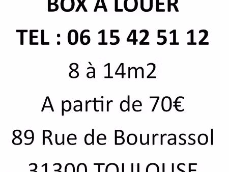 box - 7 à 11m2 – à partir de 70