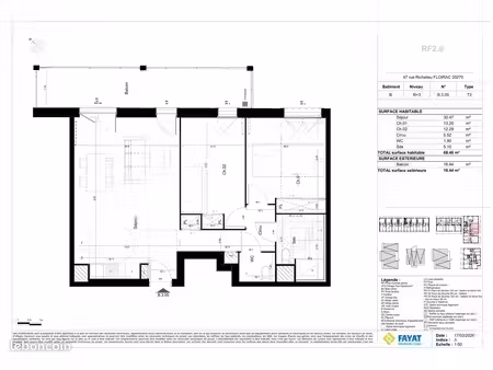 appartement 3 pièces 68 m²