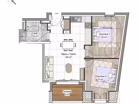 appartement 3 pièces 53 m²