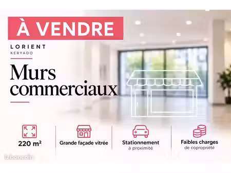 lorient keryado – local commercial 240 m² de plain-pied – accès pmr