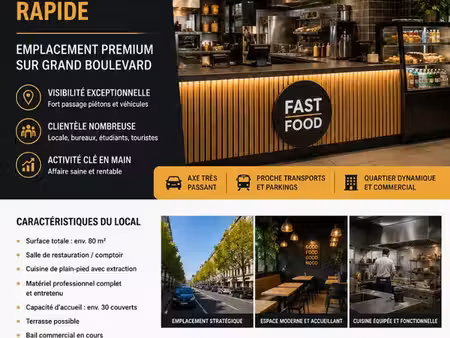 vend fond de commerce restauration