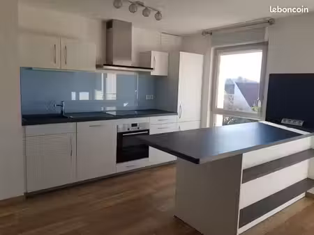 appartement meublé (f3  66m2) avec balcon  garage et parking à illfurth