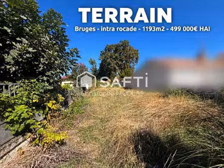 terrain à bâtir de plus 1 150 m² – bruges intra-rocade