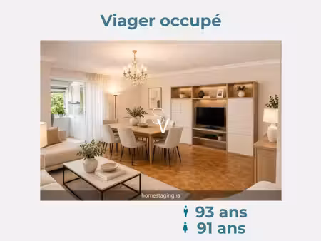 viager occupé - appartement t4 de 104 m2 avec terrasse  parking et garage fermï¿œ - monsie