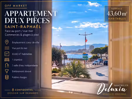 appartement 2 pièces face au port avec vue mer  saint-raphaël