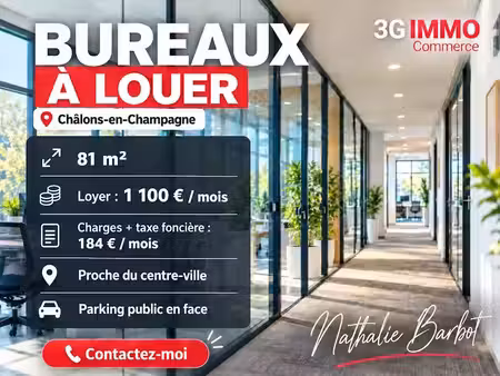 location locaux professionnels 81 m² à chalons-en-champagne (51000)  1 115 €