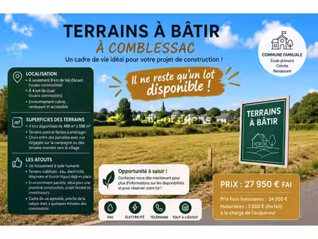 terrain à bâtir dans un lotissement à taille humaine