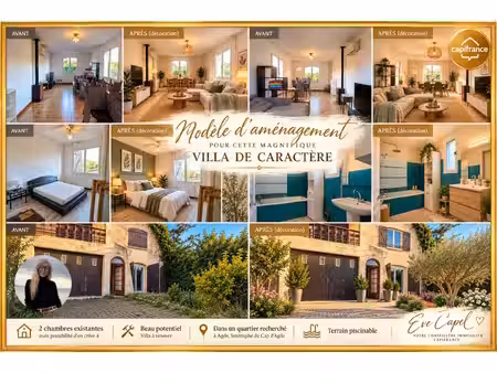 maison à vendre 5 pièces agde (34)  maison avec garage + carport et jardin proche plages e