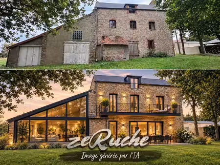 grandcamp-maisy authentique corps de ferme en pierre de 180 m²