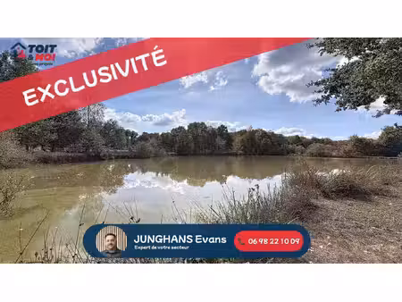 étang de loisirs terrain 12 500 m2 cabane aménagée natura 2000