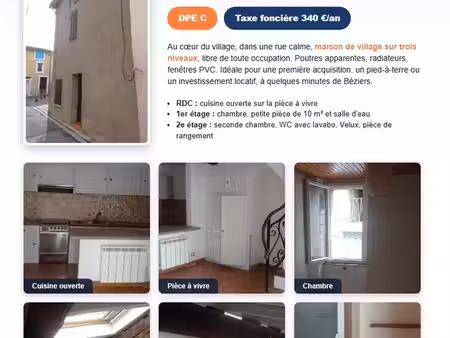 maison de village 60 m² – cazouls-lès-béziers