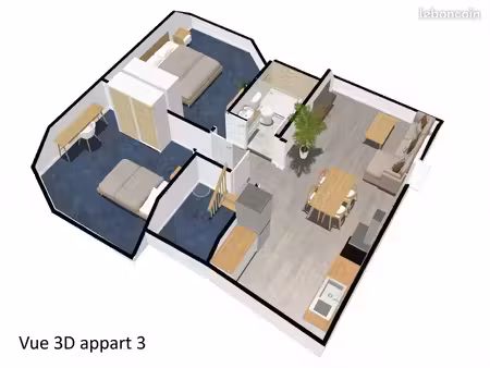 saint-renan un appartement t3 lumineux de 3 pièces à deux pas du bourg