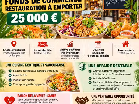 rentable - fond de commerce 25 000 le tampon