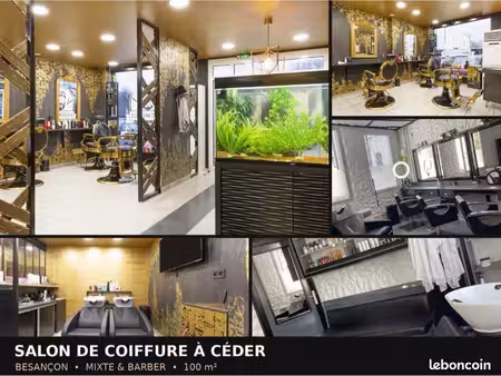 à vendre – salon de coiffure mixte & barber – 100 m² – besançon