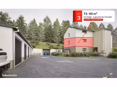 appartement t3 en plateau à aménager  balcon  parking - bois d'amont