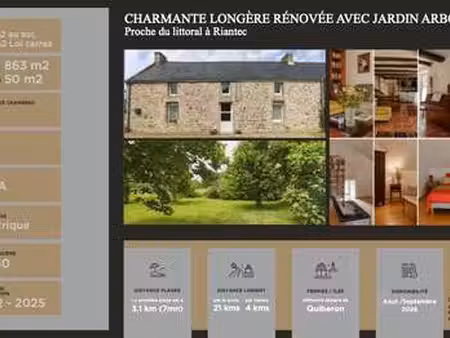 vente longère et corps de ferme à riantec (56670) : à vendre / 120m² riantec
