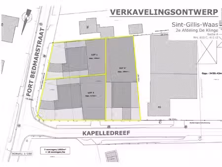 zeer gunstig gelegen bouwgronden gelegen te de klinge  fort bedmarstraat