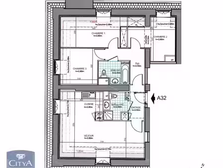 appartement à louer 4 pièces 80.13 m² - arras (62) - 1 079€