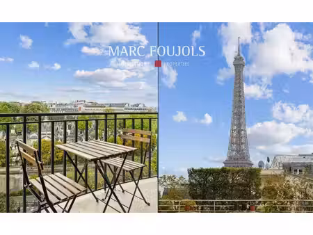 paris xvi trocadero vues monuments - appartement 3 pièces avec balcon