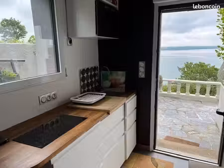 vue mer panoramique – studette meublée avec terrasse – roselier  plérin 22190 (baie st bri