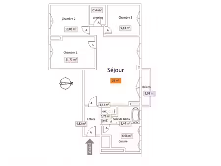 appartement familial 3 chambres