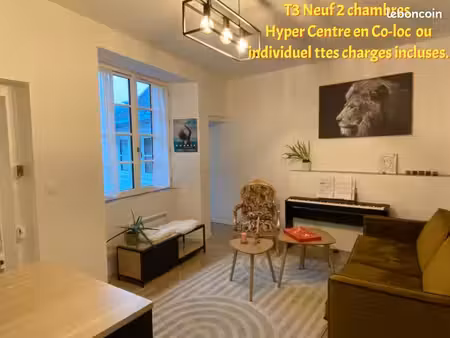 t3 individuel ou en co loc hyper centre ttes charges incluses