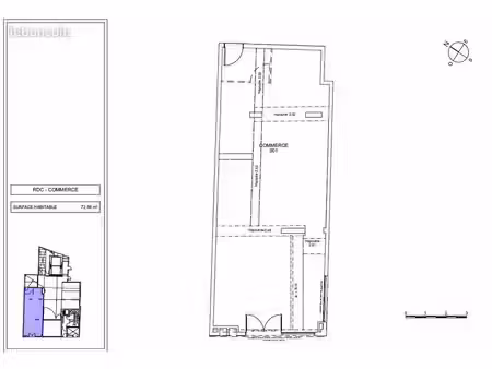 local commercial 74 m² nice