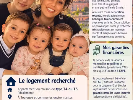 urgent – recherche t4/t5 – toulouse et alentours