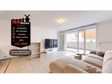 appartement 3 pièces 58 m²