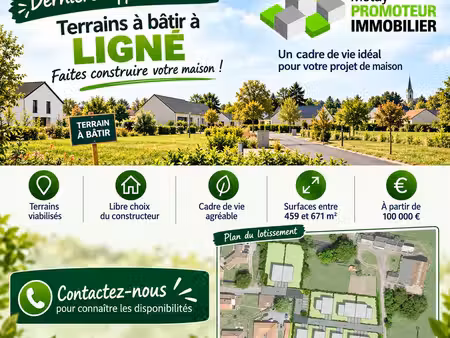 ligne - terrains de 459 m² à 671 m² disponibles