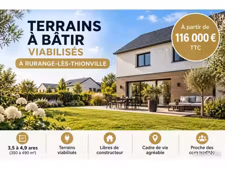 terrains à bâtir viabilisés à rurange-lès-thionville