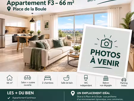 vente appartement 3 pièces  66.00m²  nanterre