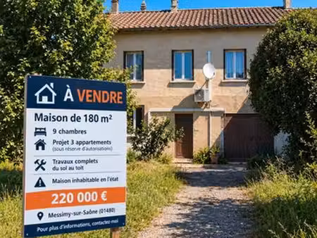 maison 180 m² – fort potentiel – projet 3 appartements – 220 000