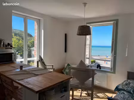 veules-les-roses : appartement vue mer  rénové  déjà rentable