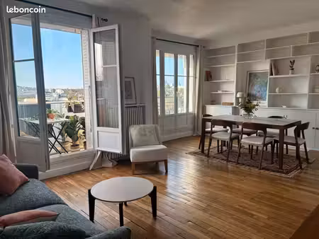 2/3p  65m² meublé  boulogne nord  bordure 16e  5e  vues dégagées  balcon  lumineux  calme