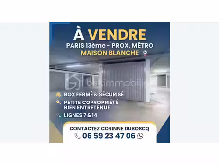 vente parking 10 m² à paris 13ème (75013)  21 000 €