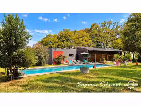 habas (40) – maison d'architecte en ossature bois avec piscine  patio et parc arboré
