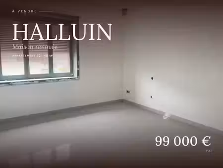 vente maison 2 pièces 48 m² à halluin (59250)  99 000 €