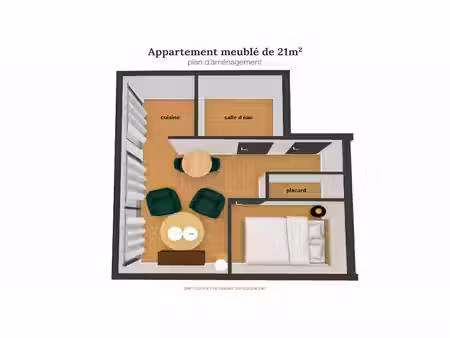 location meublée appartement 2 pièces 21.3 m² à paris 15ème (75015)  nan €