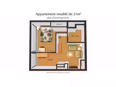 location meublée appartement 2 pièces 24.7 m² à paris 15ème (75015)  nan €